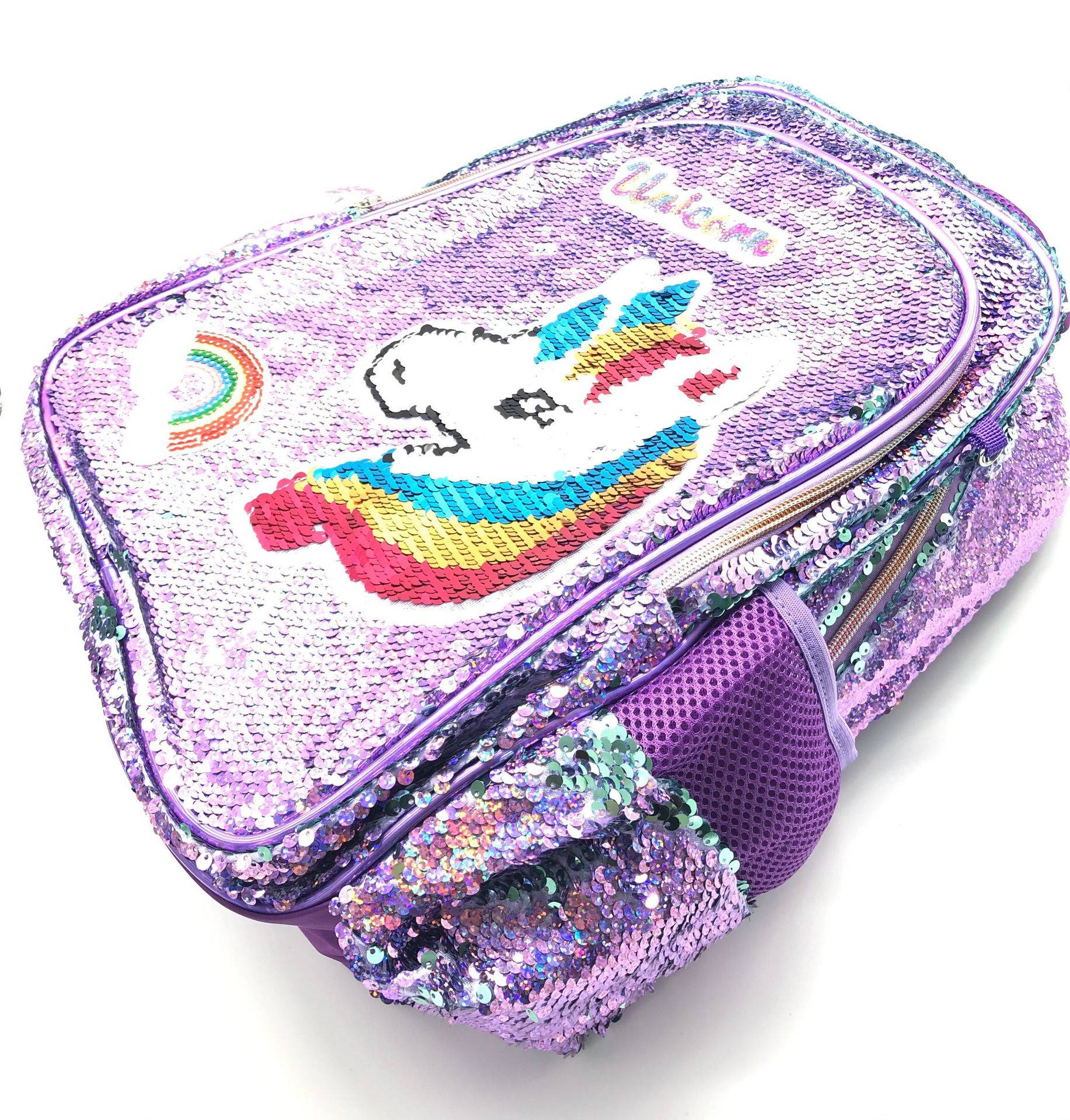 Girls Barbie Unicorn Sequin Backpack New School Bag for Girls#3