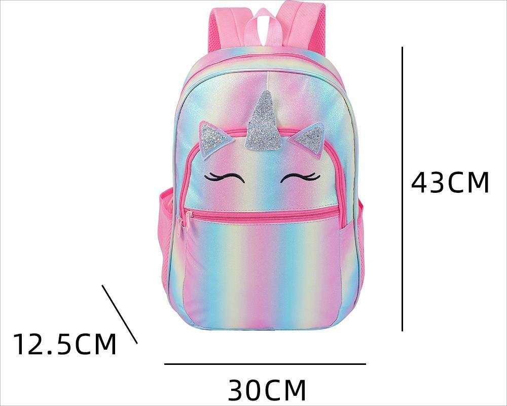 Barbie Unicorn Rainbow Kids Backpack New School Bag for Girls#1