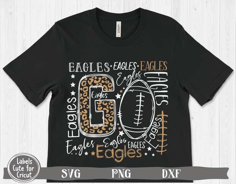 Go Eagles Svg, Go Eagles Football Svg, Run Eagles Svg, Cheer Mom T-Shirt,  School Mom. Cut File Cricut, Png Pdf, Vector, Stencil.