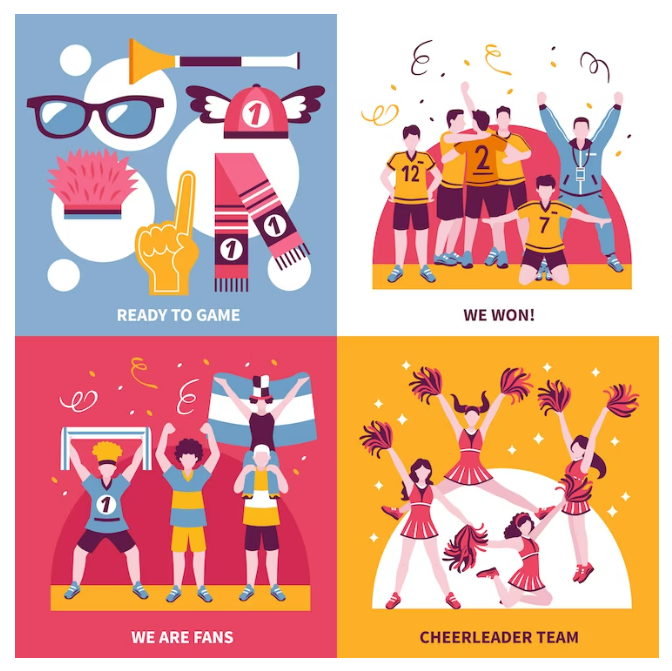 Sport fans cheerleaders isometric concept Football And Cheer Mom Svg Free#1