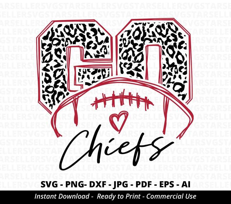 Go Chiefs Football SVG Football And Cheer Mom Svg#3