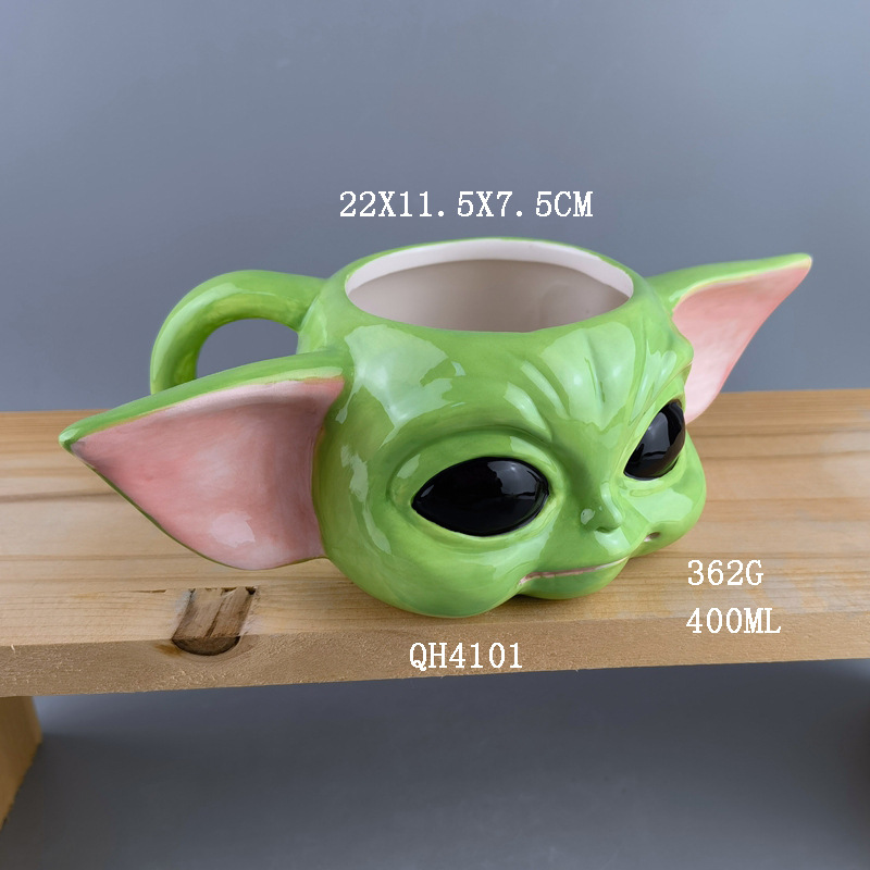 Star Wars Baby Yoda Ceramic Coffee Mug 3D Sculpted