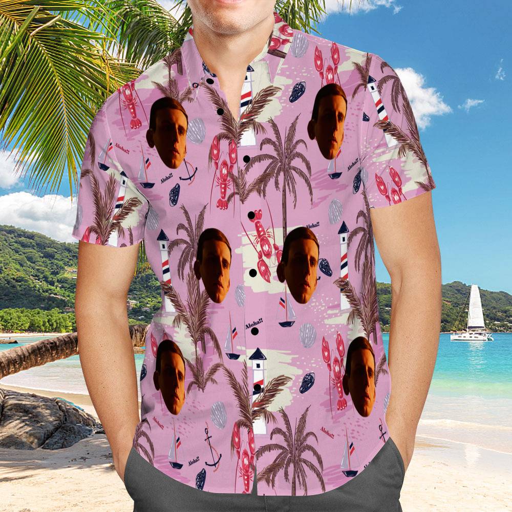 Pink best sale hawaiian shirt