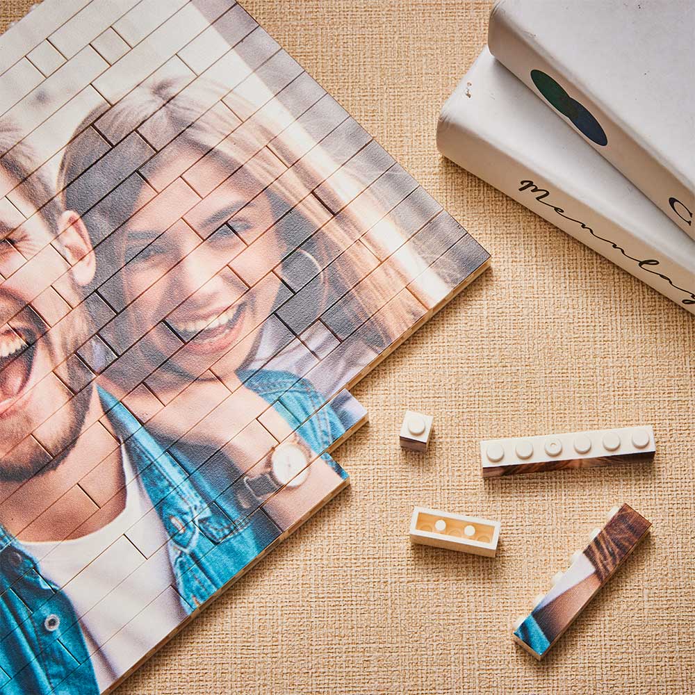Personalised Photo Building Block Brick You Complete Me Spotify Glass