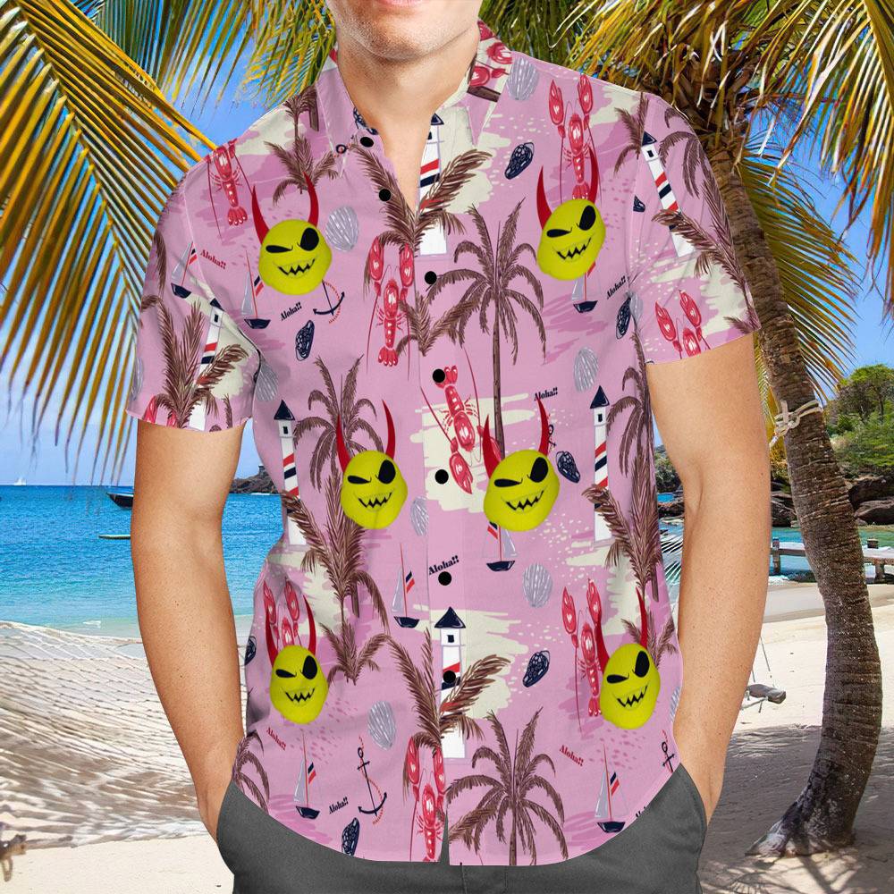 Demon Hawaiian Shirt in Pink 