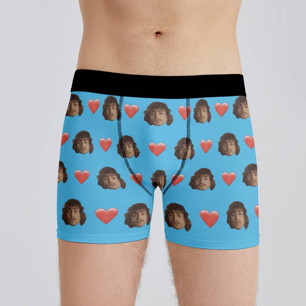 Greta Van Fleet Boxers Custom Photo Boxers Men's Underwear Heart Boxers  Blue