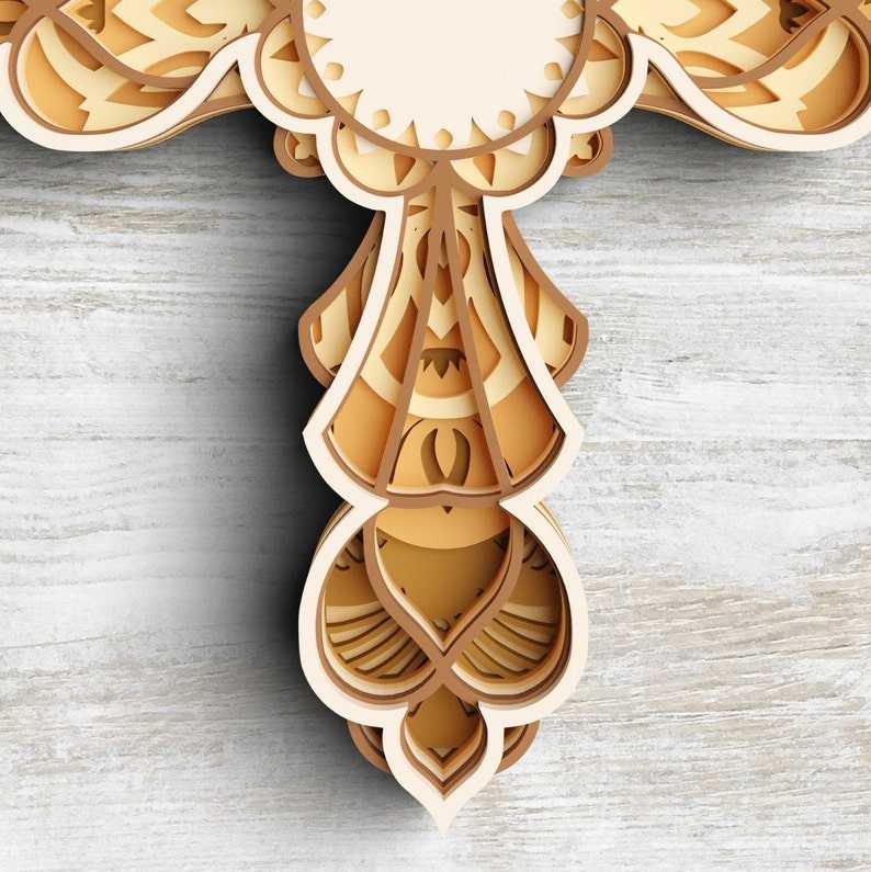 Cross Layered SVG DXF 7 Layers - Faith Cross Svg 3D Mandala Svg - Christian Svg files for Cricut#3