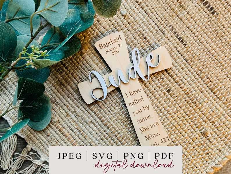Baptism Cross Keepsake SVG - Kids Baptism SVG - Baptism Favors - Baptism Gift - Baby Baptism - Baptism - Baptism Favor - Laser Ready File Creativity and Fun Digital Download  