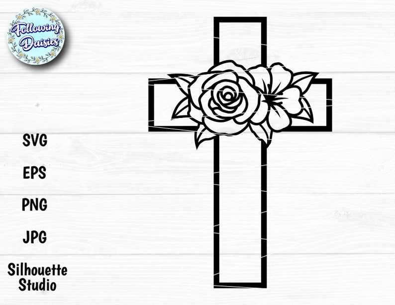 CROSS SVG With Flowers#5