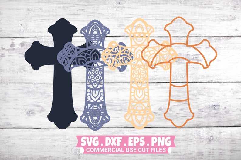 Cross Layered SVG 4 Layer, 3D Mandala Svg Christian Svg, Faith Cross Mandala Svg#2