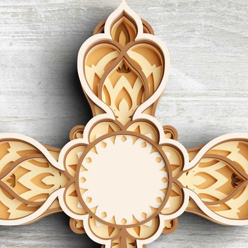 Cross Layered SVG DXF 7 Layers - Faith Cross Svg 3D Mandala Svg - Christian Svg files for Cricut#2