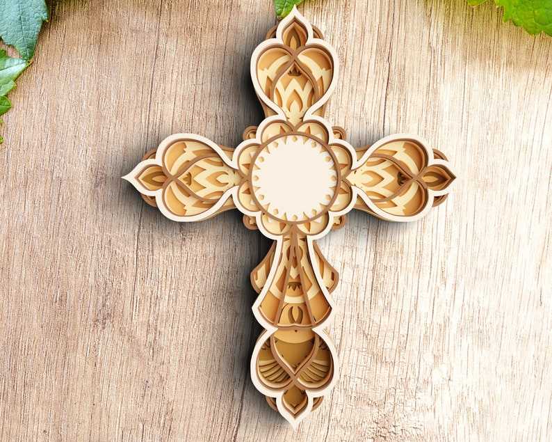 Cross Layered SVG DXF 7 Layers - Faith Cross Svg 3D Mandala Svg - Christian Svg files for Cricut#1
