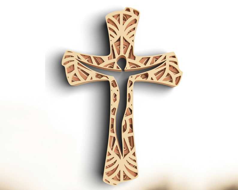 3D Cross SVG DXF 5 Layers - Faith Cross Svg 3D Mandala Svg - Christian Svg files for Cricut#5
