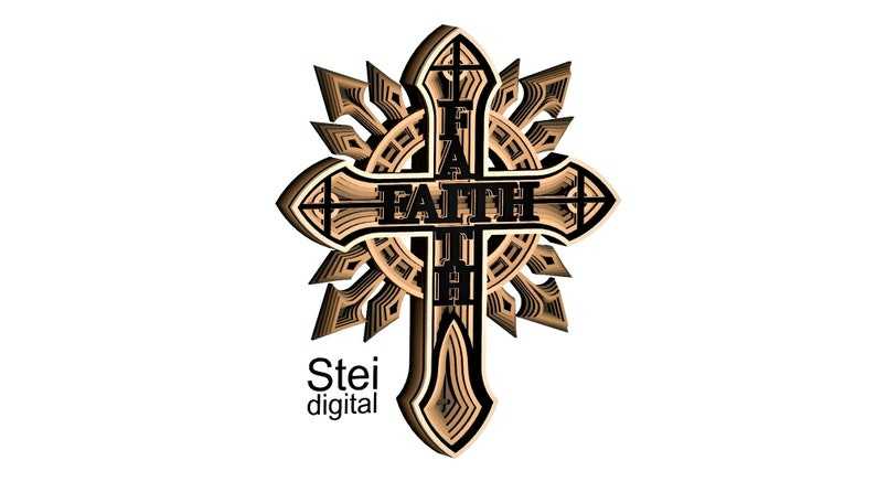 Faith cross SVG, 3d Cross Cricut svg, 3d mandala vector file, 3d layered faith Cross svg.#4