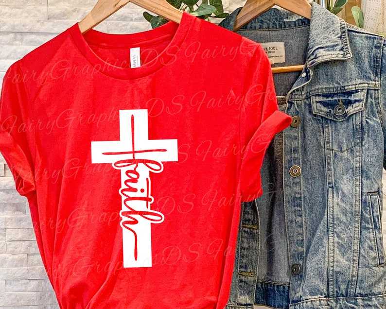 Faith Cross SVG , Religious SVG, Spiritual t-shirt design, Script Faith Cross cutting and clipart files#1
