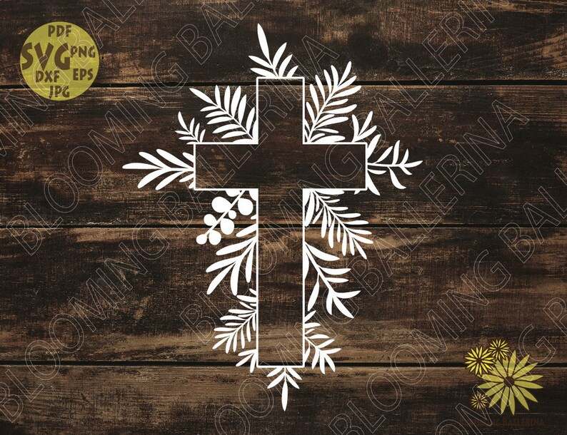 Cross Leaves SVG#4