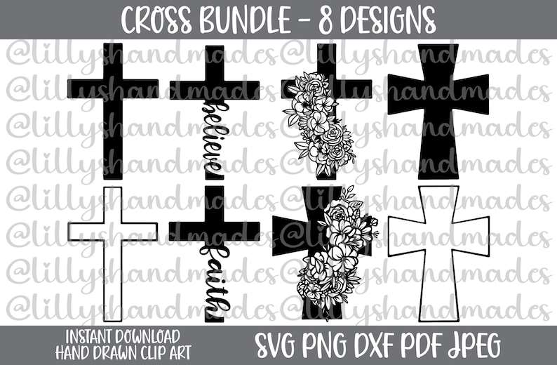 Cross Svg, Faith Cross Svg, Floral Cross Svg, Christian Svg Files For Cricut#1