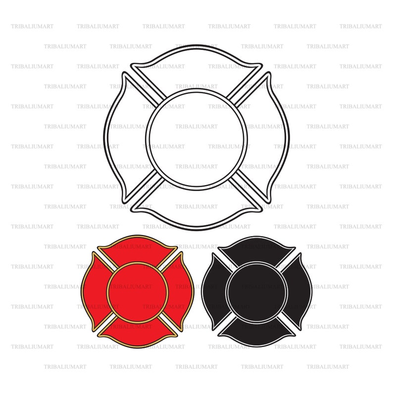 Fire Department or Firefighters Maltese Cross Symbol High Quality ...