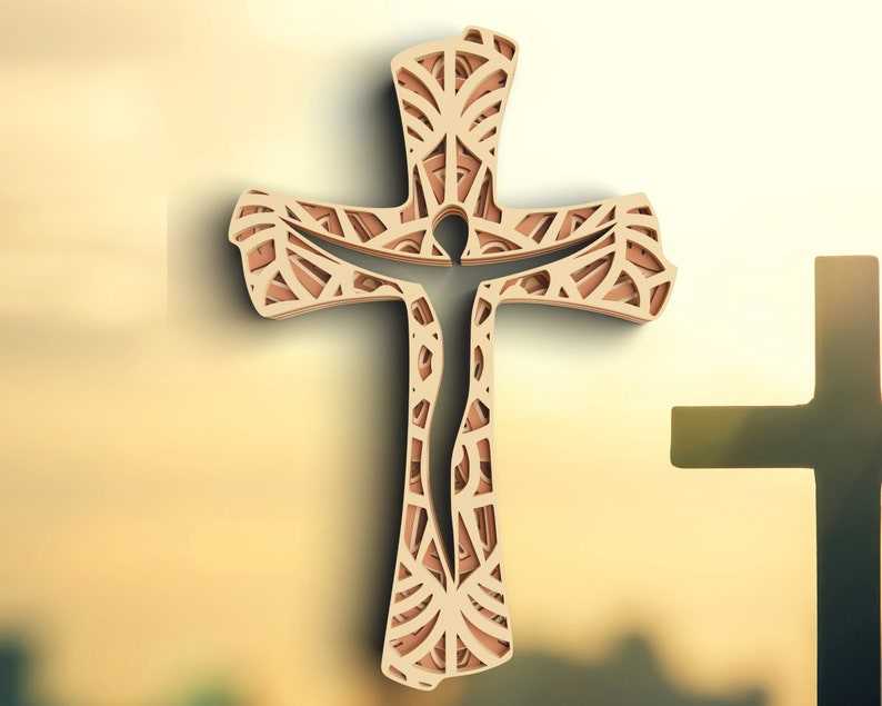 3D Cross SVG DXF 5 Layers - Faith Cross Svg 3D Mandala Svg - Christian Svg files for Cricut#4
