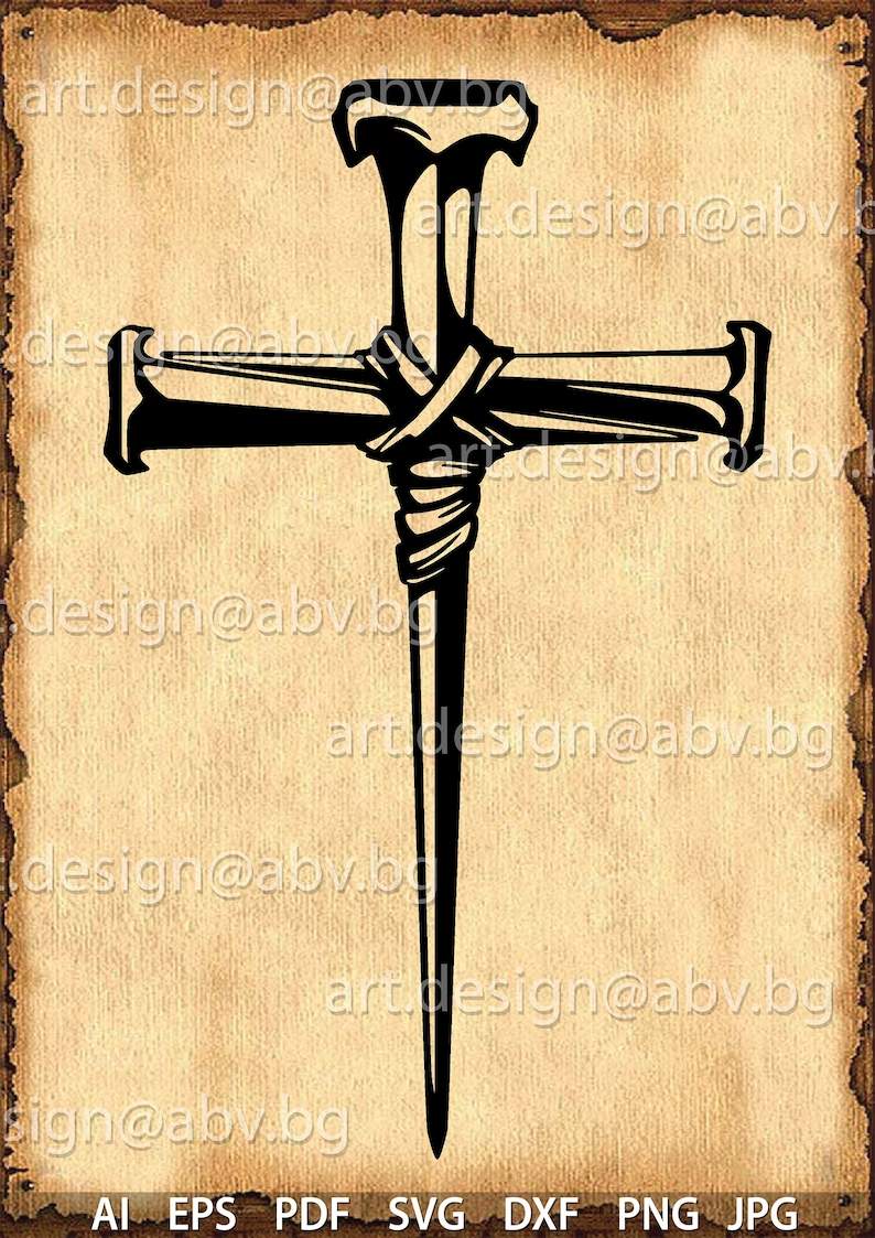 Vector CROSS of nails SVG High Quality Perfect for your Design