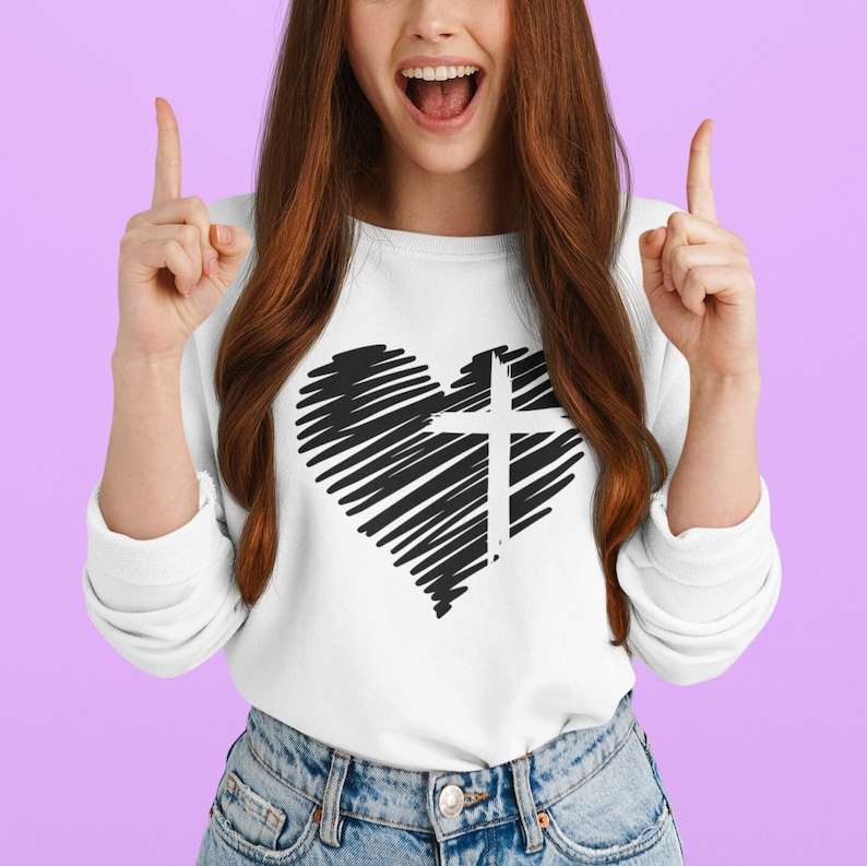 Heart and Cross PNG High Quality Perfect for your Design
