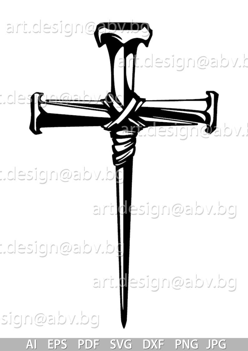 Vector CROSS of nails SVG High Quality Perfect for your Design
