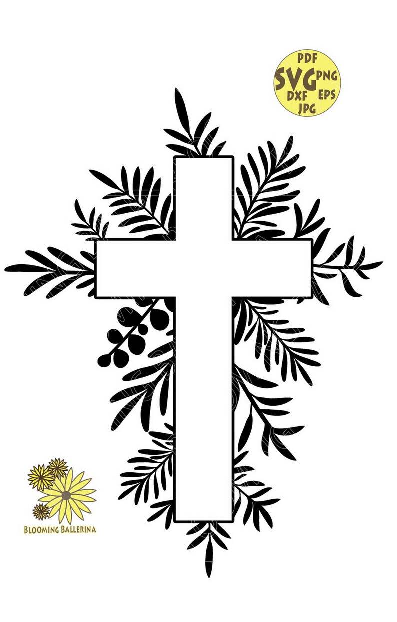Cross Leaves SVG#8