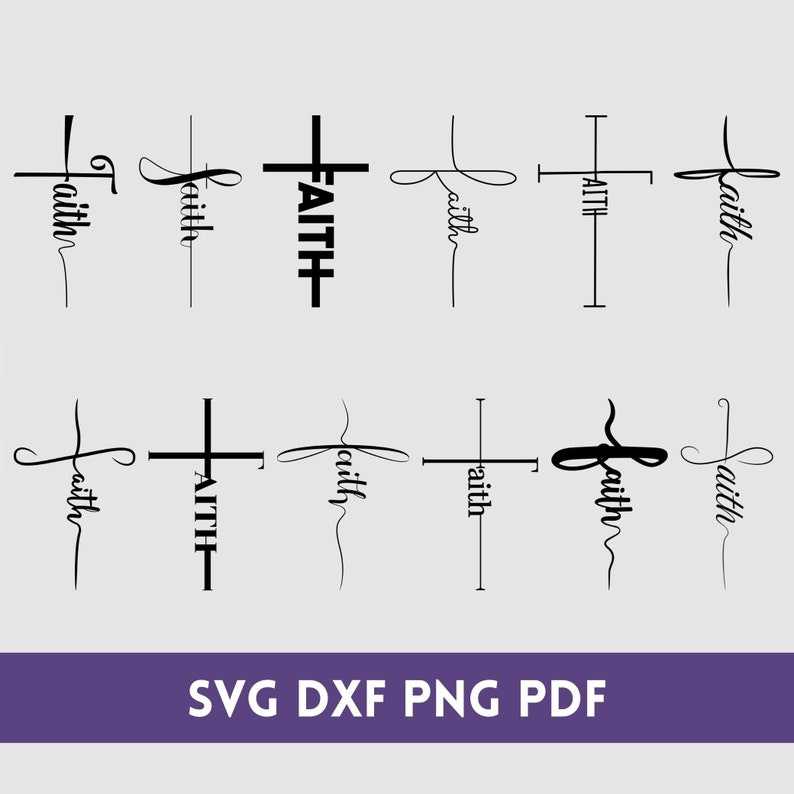 Faith Cross SVG/ DXF/ PNG Bundle - Faith Clipart Bundle - Faith Script - Faith ClipArt - Cut File Cricut - Silhouette#4
