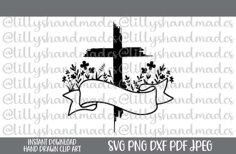 Floral Cross Svg High Quality Perfect for your Design 