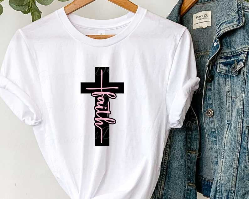 Faith Cross SVG , Religious SVG, Spiritual t-shirt design, Script Faith Cross cutting and clipart files#4