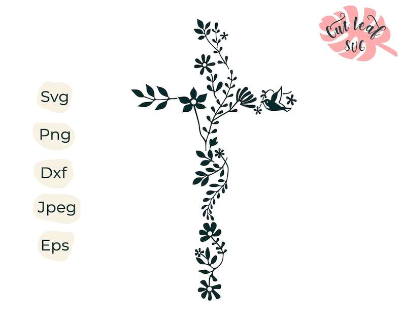 Cross svg, Flower Cross svg, Faith svg Christian svg, Religious svg, Jesus cross svg, church svg#4