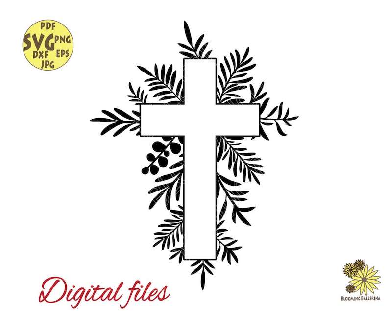 Cross Leaves SVG#3