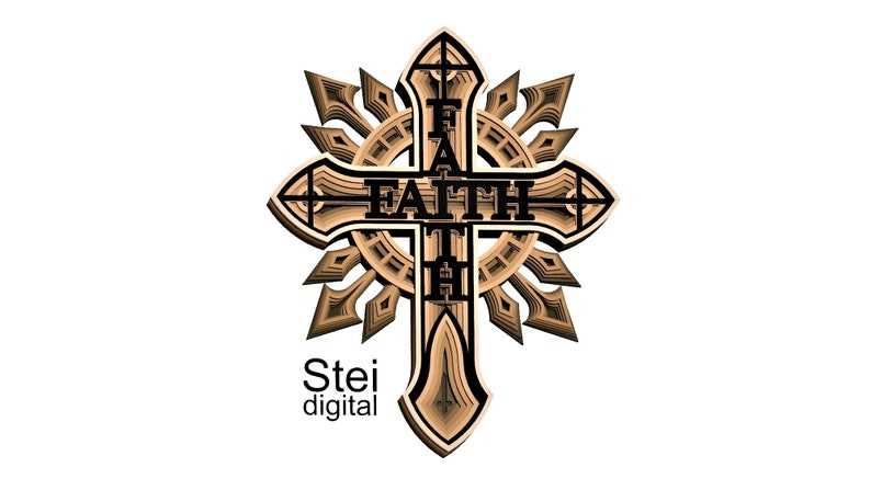 Faith cross SVG, 3d Cross Cricut svg, 3d mandala vector file, 3d layered faith Cross svg.#3