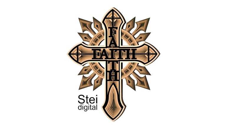 Faith cross SVG, 3d Cross Cricut svg, 3d mandala vector file, 3d layered faith Cross svg.#2