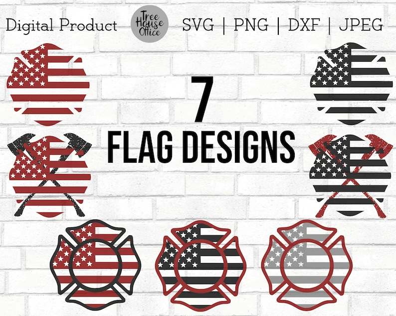 Maltese Cross SVG Bundle, Firefighter SVG, Maltese Cross with Flag Clipart#5