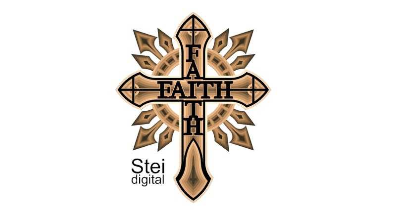 Faith cross SVG, 3d Cross Cricut svg, 3d mandala vector file, 3d layered faith Cross svg.#5