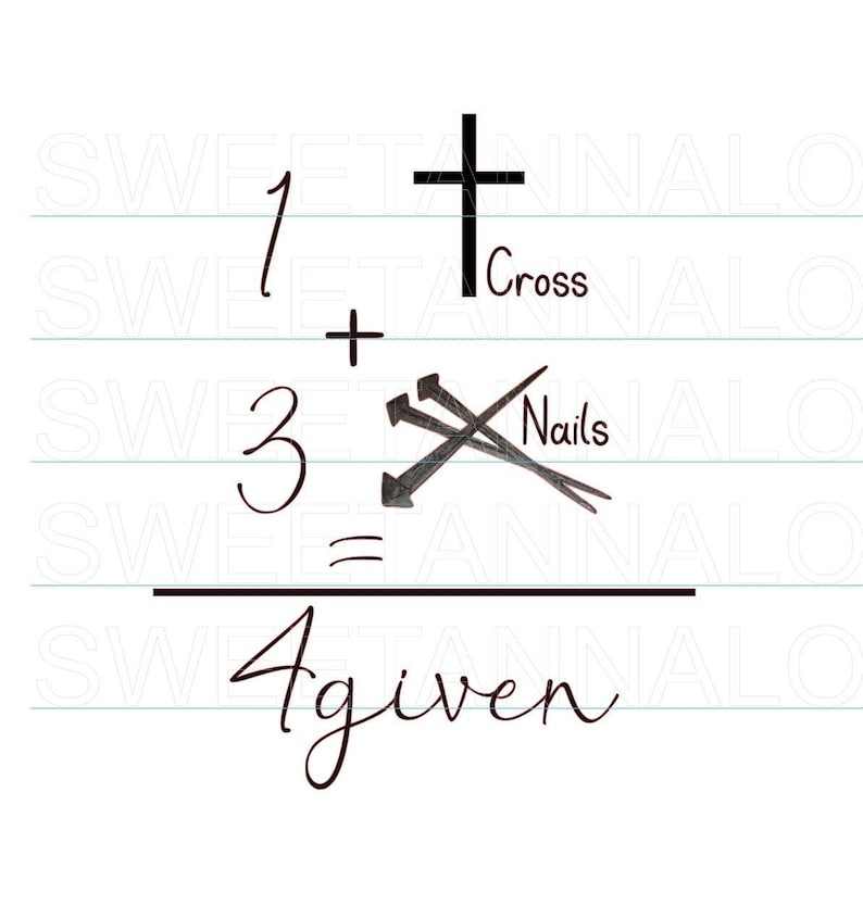 1Cross + 3Nails = 4given PNG & SVG High Quality Perfect for your Design 
