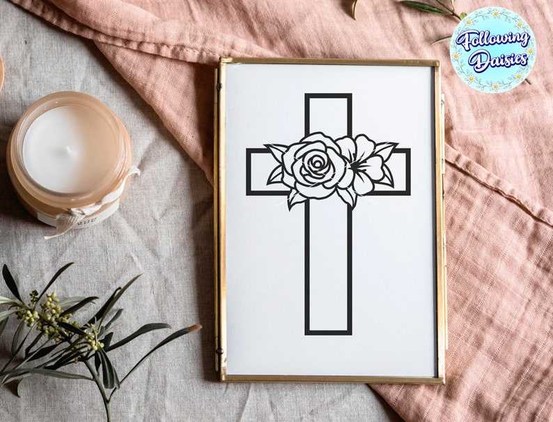 CROSS SVG With Flowers#7