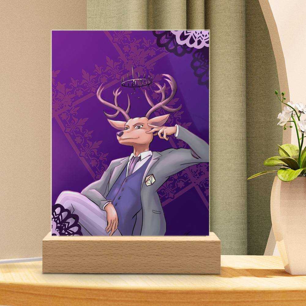 Beastars Lamp Louis the King by Beastars Lamp with Wooden Base