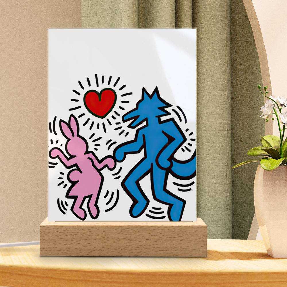 Beastars Lamp Dancing by Beastars Lamp with Wooden Base