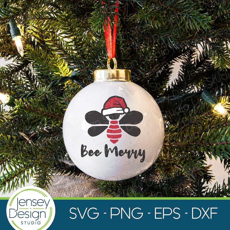 Cute Santa Hat Svg, Bee Merry svg | Cute Santa svg | Christmas Quote svg#3