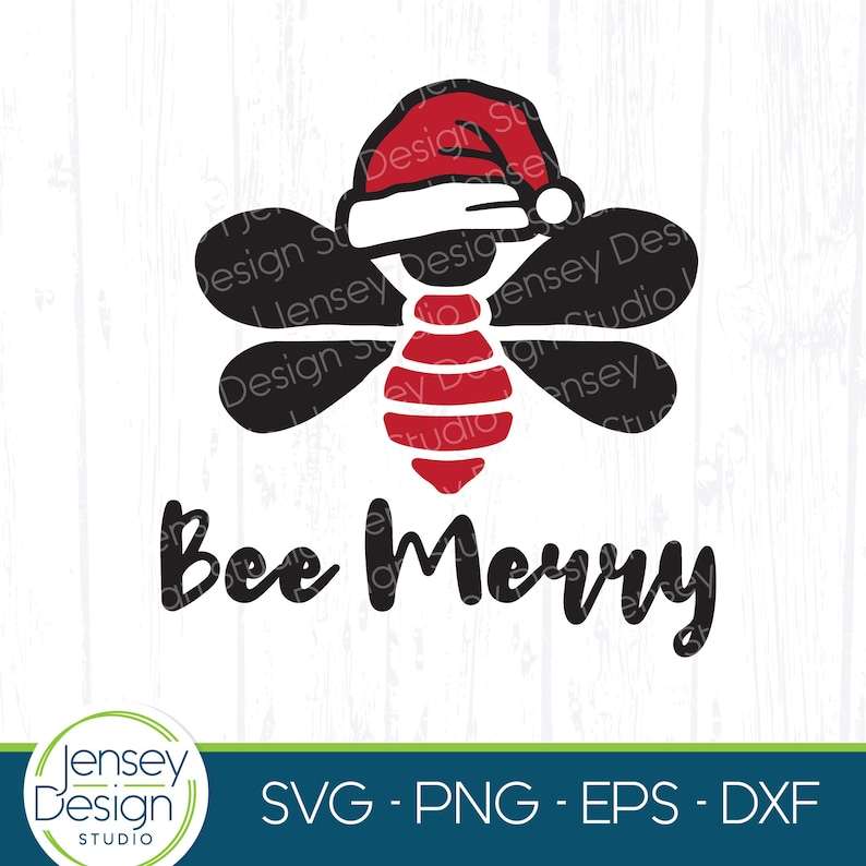Cute Santa Hat Svg, Bee Merry svg | Cute Santa svg | Christmas Quote svg#1