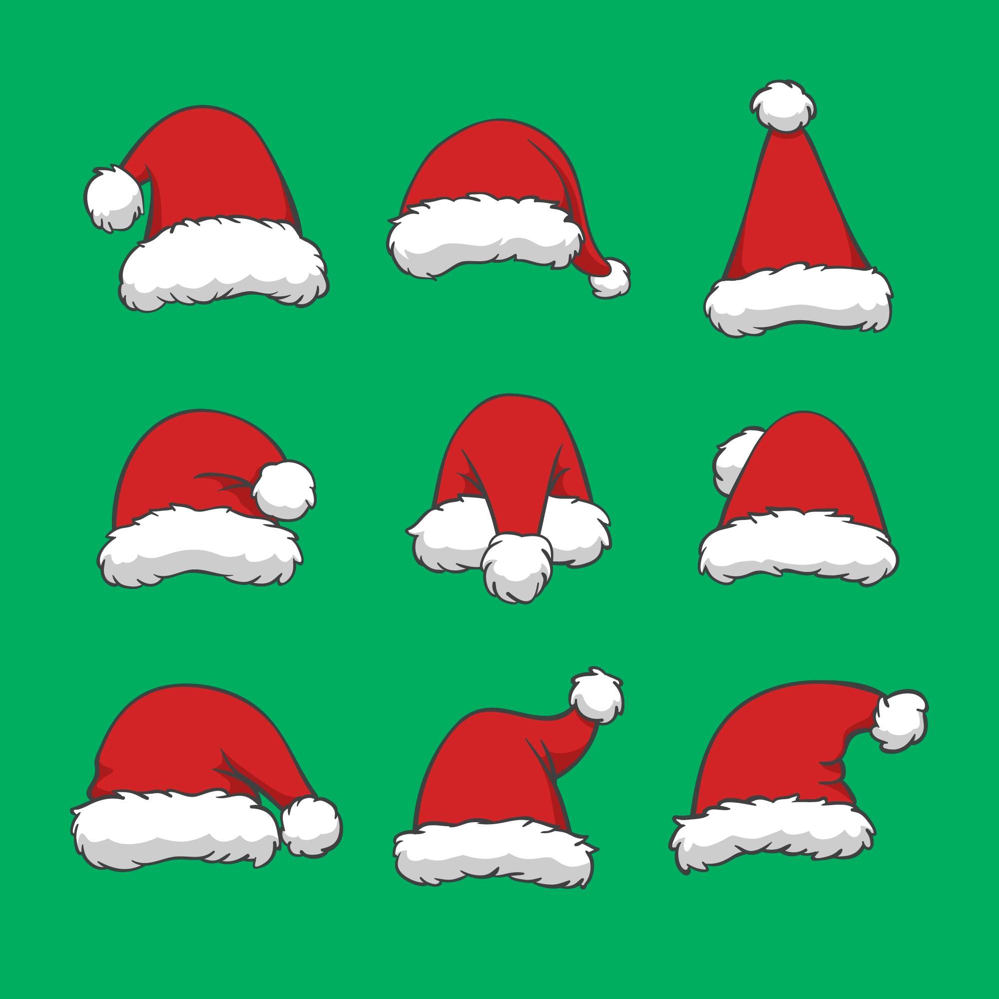 Santa Hat Svg Free, 9 Santa Hat designs - Cut file for cricut#1