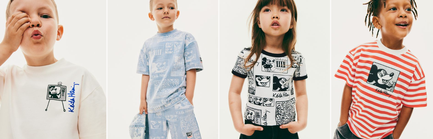 New H&M Keith Haring and Disney Mickey cloting