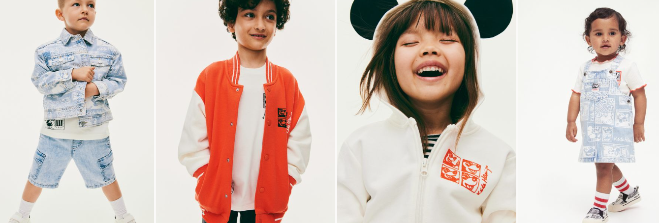 New H&M Keith Haring and Disney Mickey cloting