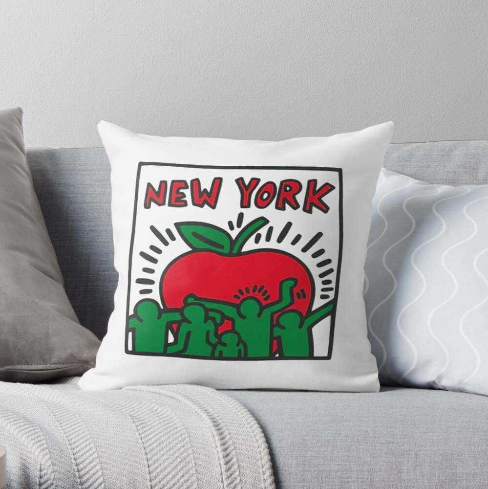 Keith Haring Pillow, Apple New York Pillow#1