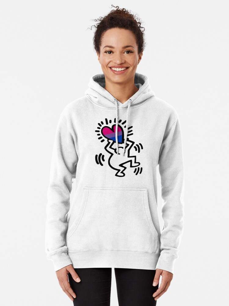 Keith Haring Hoodie, Keith Haring Dancing In Luv Pullover Hoodie#1