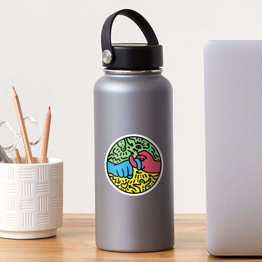 ASL sign for Friend - Pop Art Style Sticker Keith Haring Sticker Show your Personality#1