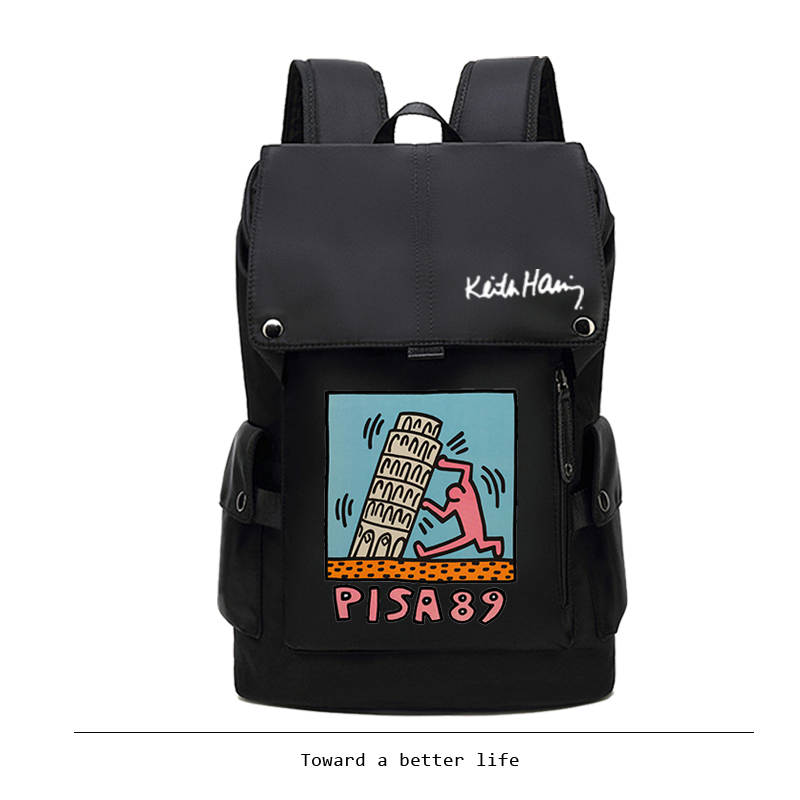Keith Haring Plsa 89 Black Backpack Keith Haring Backpack#1