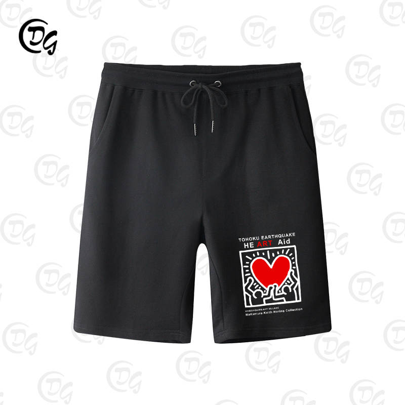 Keith Haing Holding Heart Shorts Keith Haring Shorts Comfortable and Stylish#1
